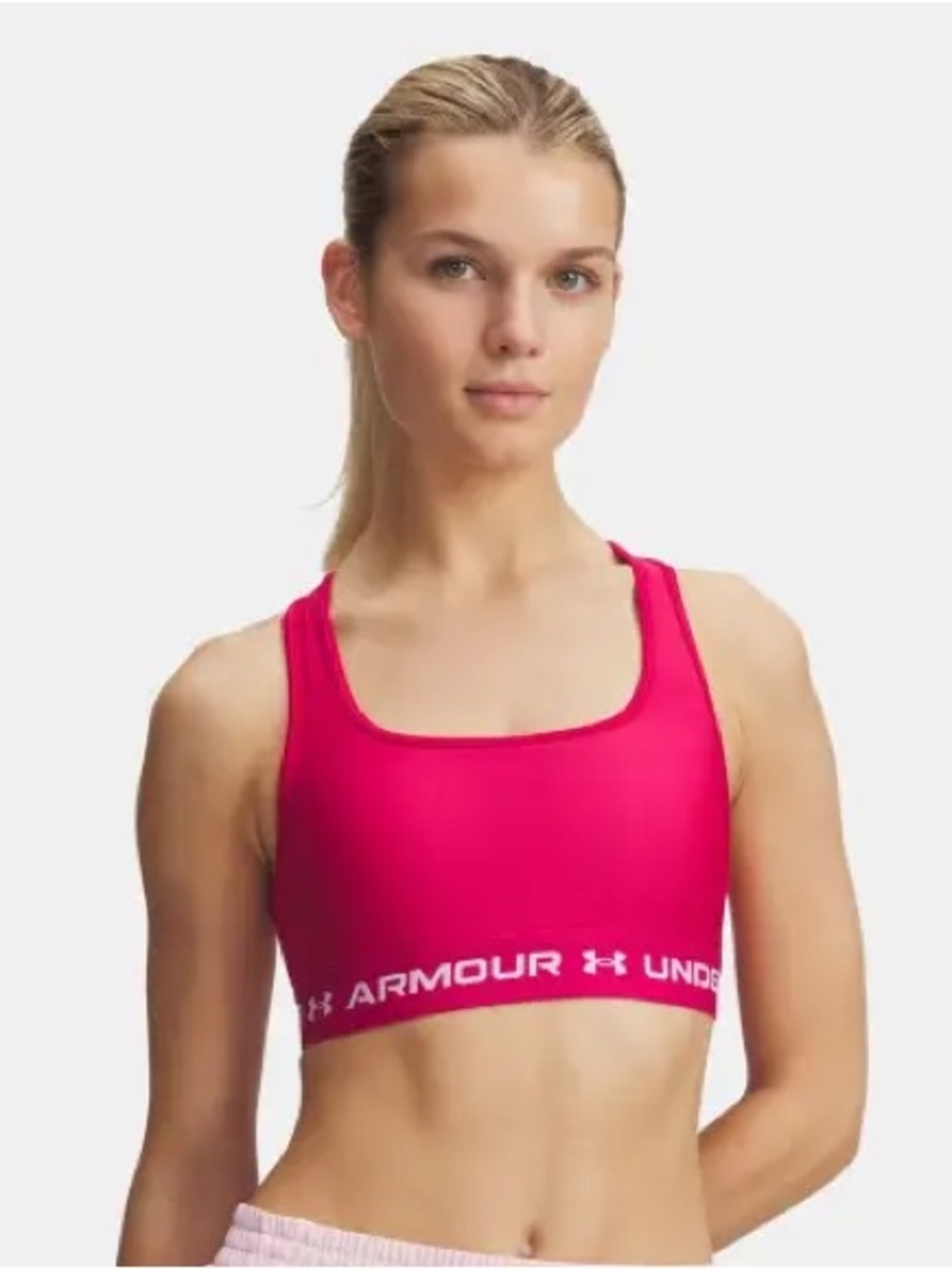 🔥 Under Armour Hot Pink Mid Crossback HeatGear Sports Bra